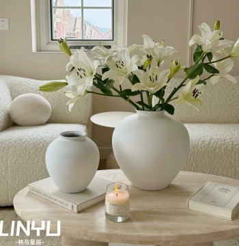 Wabi-Sabi Style Hydroponic Fresh Flower Vase, Vintage Coarse Pottery Jar, New Chinese Jingdezhen Decorative Ornament