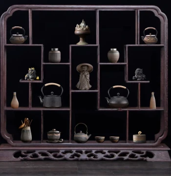 Tea Room Curio Shelf Decor Teapot Tea Canister Tea Pet Chinese Zen Vintage Nostalgic Tea Set Song Dynasty Aesthetic Ornament