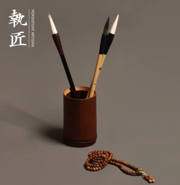 Zhijiang Natural Aged Coal Bamboo Brush Holder Distressed Bamboo Tube Office Desk Study Display Four Treasures of the Study Tea Set Accessories
