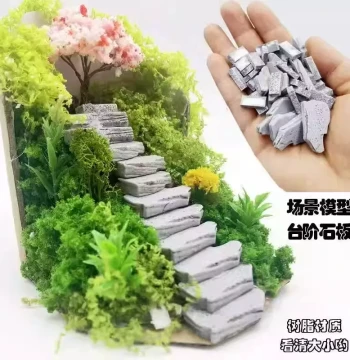 Patterned Stone Wall Simulation Mini Stone Path Micro Landscape Stone Blocks Garden Materials Step Stones Small Stepping Stones