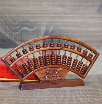 Rosewood Abacus, Old-Style 13 or 15 Rods with Base, Chinese Solid Wood Study and Desktop Ornament, Gift Box Pack