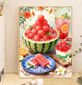 [Summer Watermelon Ice] 2026 New Cross-Stitch Kit – Mini DIY Self-Made Embroidery Diamond Painting