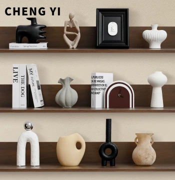 Chengyi Chinese Wabi-Sabi Style High-End Niche Soft Decor for Hotels and Homestays, Retro Niche and Wine Cabinet Vintage Ornaments