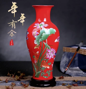 Jingdezhen Ceramic Vase - Chinese Classical Retro Floor-Standing Ornament for Living Room Flower Arrangements