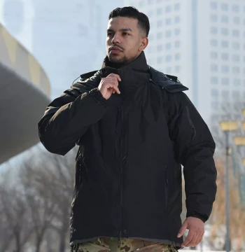 Winter Outdoor Tactical Down Jacket Cold-Proof Warm Water-Repellent Windproof Hooded Men's Camouflage Down Coat