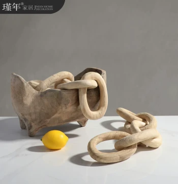 Wabi-Sabi Style Hand-Carved Abstract Wooden Ornament - Vintage Decor for Hotels, Homestays, and Restaurants