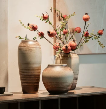 Jingdezhen Hydroponic Pot - New Chinese-Style Matte Ceramic Vase for Homestay Dining Table Decoration, Retro Ornament