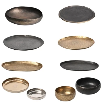 Modern Vintage-Style Chinese Aluminum Fruit Bowl – Decorative Piece for Showrooms, Homestays, Hotels, and Wabi-Sabi Interiors