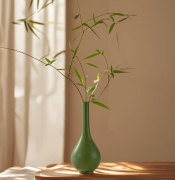 Song Dynasty Aesthetic Pure Vase Zen Flower Arrangement Chinese Tea Room Desktop Display Retro Warm Glaze Ceramic Vase