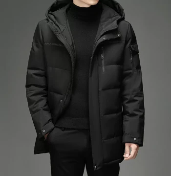 2021 Thickened Down Cotton Jacket for Men, Fashion Casual Outdoor Solid Color Coat, Middle-Aged Dad Top, Drop Shipping Available