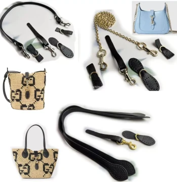Straw Woven Bucket Bag Tote Bag Shoulder Bag Hardware Kit Leather Handle Leather Clasp Hook D-Ring DIY Handbag Accessories