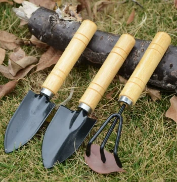 Garden Large Three-Piece Set - Small Shovels and Iron Trowels for Indoor Potted Plants, Soil Loosening, and Vegetable Gardening