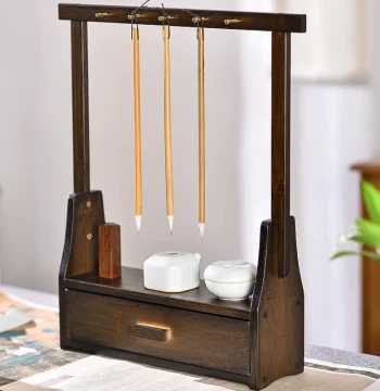 Creative Vintage Bamboo Brush Holder - Calligraphy & Painting Storage for Students & Study Rooms
