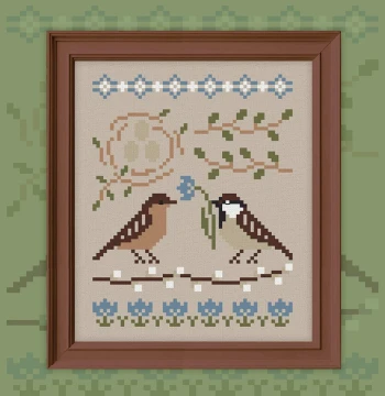 DMC Cross Stitch New Arrival: Two Little Sparrows Animal Kit, Small DIY Hand-Embroidery Set
