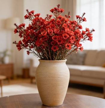Jingdezhen Vintage Chinese Wabi-Sabi Ceramic Tabletop Hydroponic Tulip Vase Decor for Living Room Floral Arrangement