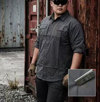 [Tie Feng Tactical] Feng Blade Tactical Long-Sleeve Shirt for Men, Commuter Outdoor Spring/Autumn Loose Stretch Casual Workwear