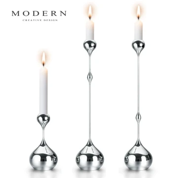 MODERN Luxury Stainless Steel Hand-Polished Teardrop Candle Holder - Premium Home & Dining Table Decor Gift