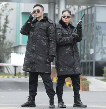 Men's Winter Thickened Camouflage Coat for Cold Storage, Mid-Length Warm Short Parka, Northeast Labor Protection Cotton Jacket, Military Cotton Coat