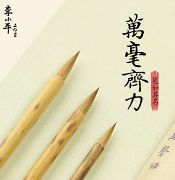 Wan Hao Qi Li Li Xiaoping Pure Weasel Hair Brush Set - Professional Calligraphy and Painting Kit for Beginners, Small Regular Script, Slender Gold Style, Soft Brush, Four Treasures of the Study, Regular and Running Script Practice, Wang Xizhi Handwriting 