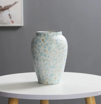 Holeless Ceramic Vase, Light Luxury Premium Feel, New Chinese Retro Decor for Living Room Desktop, Dried Flower/Water Culture Jar