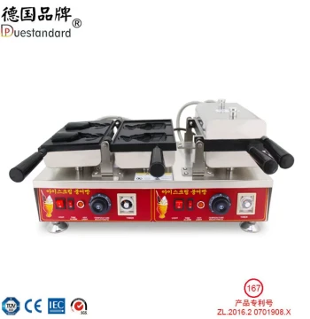 Taiyaki Maker with Japanese Style Opening - Ice Cream Cone and Snack Baker for Fish-Shaped Cakes and Popsicle Skins