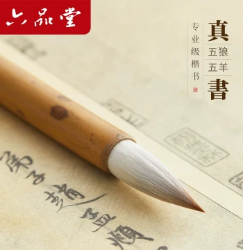 Liupintang Professional Regular Script Calligraphy Brush Set - 50% Wolf Hair 50% Sheep Hair, for Beginners, Large/Medium Regular Script (Ou, Yan, Liu, Tang Styles), Includes Copybooks and Four Treasures of the Study