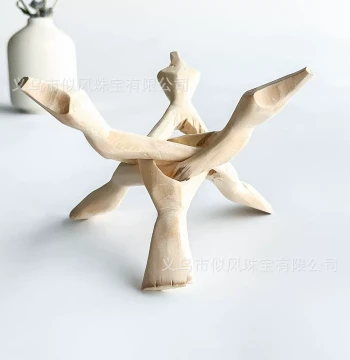 Sage Smudge Stick Burning Tool - Handcrafted Rosewood and Raw Wood Tripod Stand