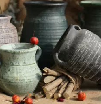 New Chinese Zen-Style Flower Pot - Rustic Ceramic Vase for Dried Flowers or Succulents, Retro Living Room Decor