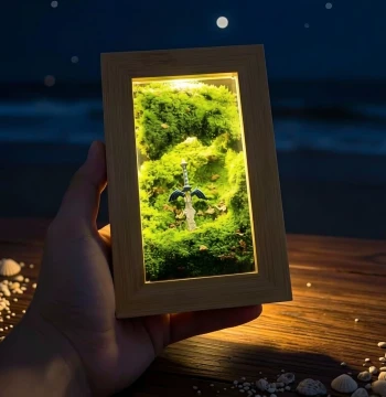 Original Handcrafted Master Sword Bamboo Charging Box Ambient Light - Creative Desk Decor for Study, Free Shipping