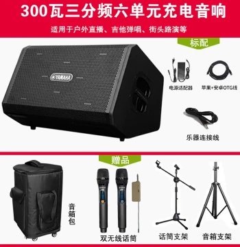 YAMAHA 300W High-Power Outdoor Bluetooth Speaker for Live Streaming, Karaoke, and Roadshows, Rechargeable Instrument Amplifier