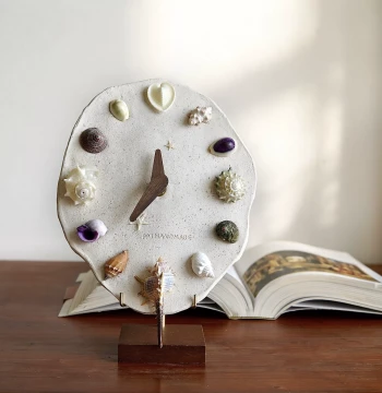 DIY Conch Shell Clock Handmade Material Kit, Creative Birthday Gift, Home Ornament for Mother's Day and Team Building