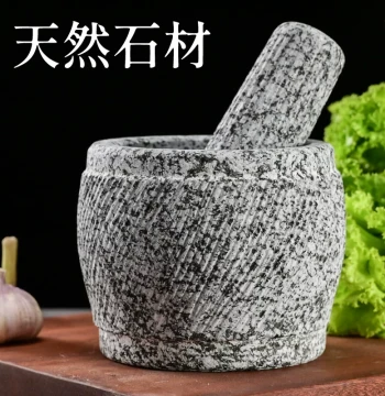 Hand-Carved Green Stone Mortar and Pestle with Floral Patterns for Grinding Herbs, Home and Commercial Use, Natural Stone Craft