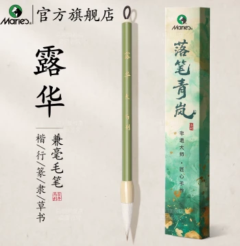 Marie's Luhua Calligraphy Brush Set, Professional Mixed-Hair for Seal, Clerical, Running, and Regular Scripts, Premium Starter Kit for Adults