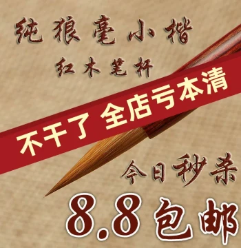 Pure Weasel Hair Small Regular Script Brush Lanting Preface Regular Script Calligraphy Copying Tiny Regular Script Brush Set for Beginners Tracing Copybook