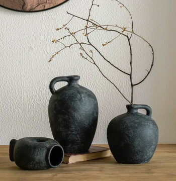 Ceramic Vase - New Chinese Song Dynasty Aesthetic Decor for Living Room, Boutique Hotel, Wabi-Sabi Entryway, Vintage Creative Ornament