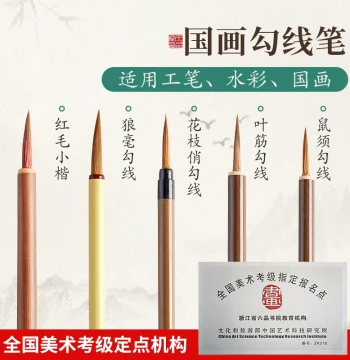 Liupintang Chinese Painting Brush Set for Beginners - Fine Wolf Hair, Mouse Whisker, and Flower Branch Tips for Gongbi, Line Drawing, Leaf Veins, Slender Gold Style, Bird-and-Flower Sketching, and Full Traditional Chinese Painting Kit