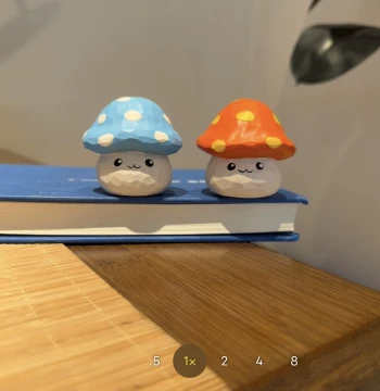 MapleStory Merchandise - King Mushroom Hand-Carved Wooden Figurine, Blue Mushroom Cute Desk Decor & Gift for Her