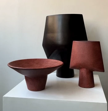 Tai Life Wabi-Sabi Handcrafted Premium Ceramic Abstract Ornament, Modern Minimalist Art Vase and Large Decorative Display