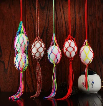 Summer Festival Children's Egg Net - Handwoven Colorful Egg Holder for Kindergarten Dragon Boat Festival