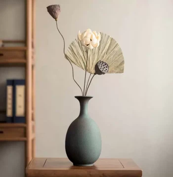 New Chinese Style Retro Zen Ceramic Vase for Ikebana: Living Room, Tea Room & Entryway Decor in Wabi-Sabi & Song Dynasty Aesthetics