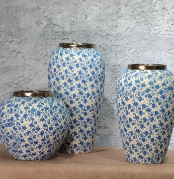 Jingdezhen Handmade Ceramic Vase, Retro New Chinese Style for Living Room, Hotel Desktop Dried Flower Arrangement and Home Decor Ornament