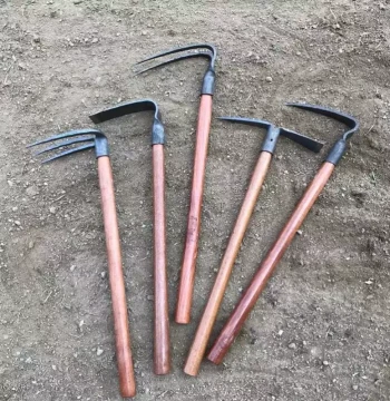 Wooden Handle Gardening Tools, Small Hoe for Weeding, Planting, Digging, Loosening Soil, Bamboo Shoot Harvesting, and Beach Combing