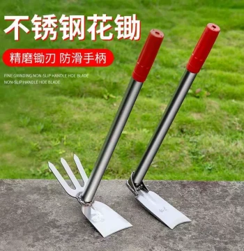 Forged Stainless Steel Manganese Steel Small Hoe, Weeding, Flower and Vegetable Planting Gardening Tool, Dual-Use for Outdoor and Home, Children's Hoe