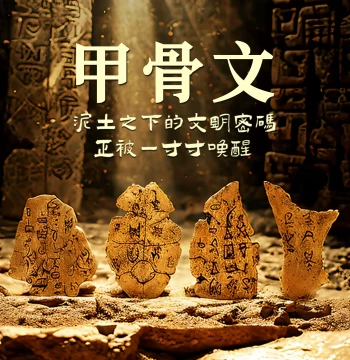 Oracle Bone Script Cultural Creative Archaeology Dig Kit: National Trend Parent-Child DIY Interactive Handmade Toy Model and Decorative Craft