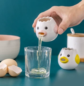 Cute Chick Ceramic Egg White Separator Creative Egg Yolk White Divider Tool Baby Egg Liquid Complementary Food