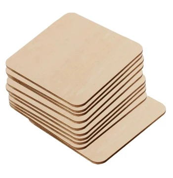 Rounded Square Wood Sheets for DIY Models - 3mm Thick Poplar Laser-Cut Craft Material