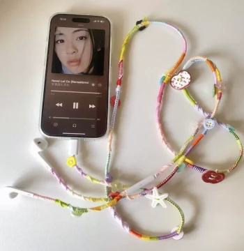 Xiaohongshu Same-Style Rainbow Woven Earphone Cord Material Kit, Handmade DIY Craft Kit for Ornaments and Pendants, Gift for Friends