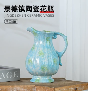 Jingdezhen Ceramic Vase – New Chinese Style Luxury Retro Flower Arranger for Living Room or Entryway