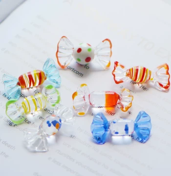 Handmade Colored Glass Candy Ornament, Creative Fruit Bowl Decor Evoking Childhood Memories, Ideal Festival Gift and Desktop Display