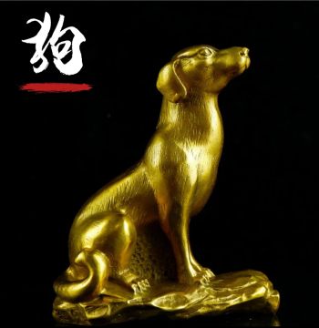Solid Brass Money Dog Feng Shui Handcrafted Zodiac Ornament – Attracts Wealth, Protects Home, Prevents Infidelity, and Corrects Missing Northwest Corner